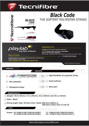 Tenis struna Tecnifibre Black Code - Set