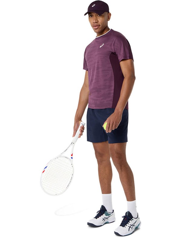 Asics moška majica Match Jacquard SS Dark Aubergine