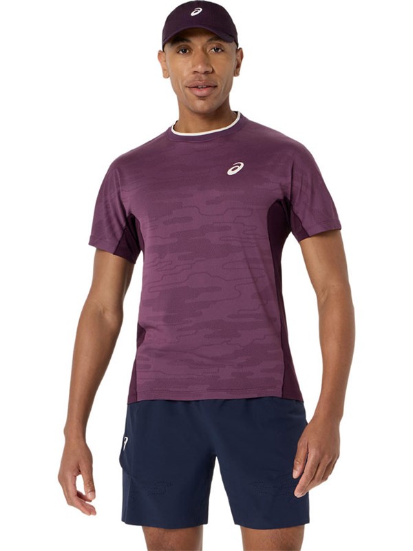 Asics moška majica Match Jacquard SS Dark Aubergine